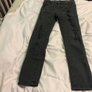 Neon Blonde Ripped Black Jeans